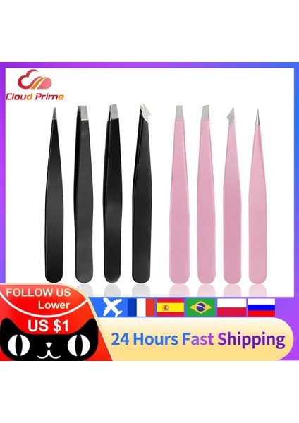 Tip 4 Epilasyon Cımbızı Paslanmaz Çelik Kaş Cımbızı Pembe Eğimli Siyah Uç Noktası Yüz Zararsız Makyaj Güzellik Aracı Siyah/pembe (Yurt Dışından) fiyatları