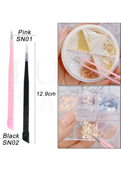 Esd-15 1 Adet Çok Fonksiyonlu Tırnak Cımbız Silikon Kafa Presleme Çıkartmalar Rhinestones Mücevher Seçici Manikür Makası Makyaj Araçları NFSN01 (Yurt Dışından) modelleri