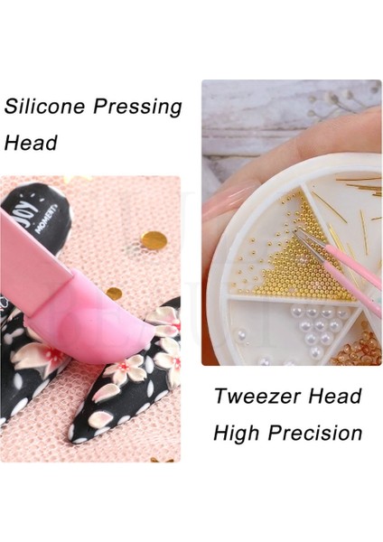 Esd-15 1 Adet Çok Fonksiyonlu Tırnak Cımbız Silikon Kafa Presleme Çıkartmalar Rhinestones Mücevher Seçici Manikür Makası Makyaj Araçları NFSN01 (Yurt Dışından) fırsatları