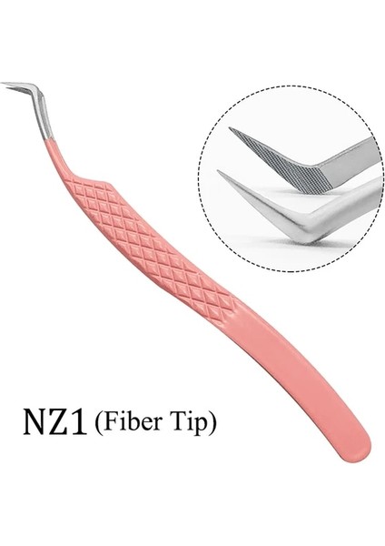 NZ01 Paslanmaz Çelik Kirpik Cımbız Hassas Fiber Ucu Kavrama 90 Derece Kirpik Uzatma Için Tasarlanmış Olecranon Tipi Anti-Statik (Yurt Dışından)