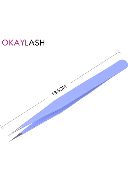 Lavanta Düz Okaylash Profesyonel Metal Cımbız Greft Kirpikler Için Hassas Kerpeten Klipler Kirpik Uzatma Güzellik Araçları (Yurt Dışından)