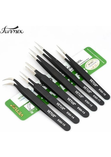 Esd 16 100% Vetus Esd Anti-Statik Paslanmaz Çelik Cımbız Bakım Araçları Endüstriyel Hassas Kavisli Düz Cımbız Tamir Araçları (Yurt Dışından)