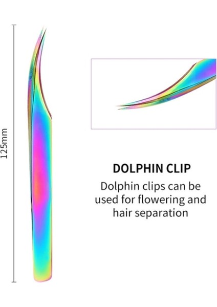 Yunus Klip Renk Titanyum Kirpik Cımbız Paslanmaz Çelik Makası Anti-Statik Cımbız Kirpik Uzatma Makyaj Araçları Pincette (Yurt Dışından)