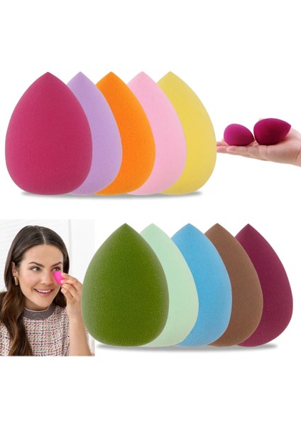 20 Adet Matcha 10/20/50 Adet Makyaj Sünger Seti Güzellik Fondöten Tampon Puf Yumuşak Kadın Kozmetik Su Damlası Şekli Yıkanabilir Makyaj Blender Tozu (Yurt Dışından)