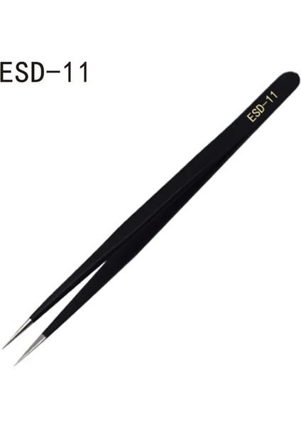 Esd-11 Siyah Kirpik Cımbızı Kirpik Uzatma Paslanmaz Çelik Kirpik Cımbızı Profesyonel Kirpik Cımbızı Cımbız Hassas Cımbız (Yurt Dışından)