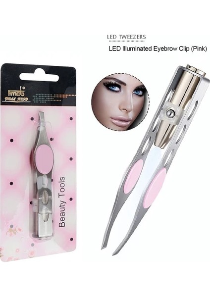 A1 Pembe LED Işıklı Kaş Klipsi Kaymaz Kaş Cımbız Clipper Kırpma Paslanmaz Çelik Epilasyon Kelepçesi Makyaj Güzellik Aracı (Yurt Dışından)