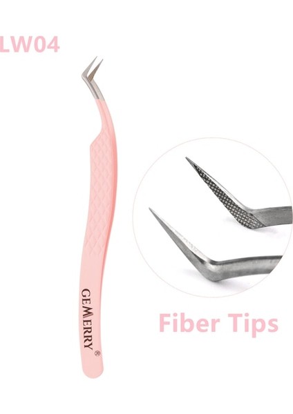 G Gemerry 1 Adet Pembe Paslanmaz Çelik Cımbız Kirpik Uzatma Fiber Ipuçları ile Yüksek Hassasiyetli Anti-Statik Cımbız Makyaj Araçları (Yurt Dışından)