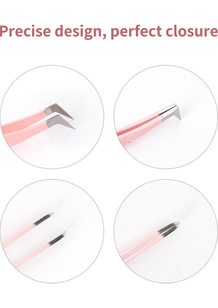 G Gemerry 1 Adet Pembe Paslanmaz Çelik Cımbız Kirpik Uzatma Fiber Ipuçları ile Yüksek Hassasiyetli Anti-Statik Cımbız Makyaj Araçları (Yurt Dışından)