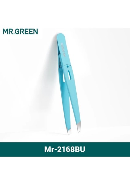 MR-2168BU Mr.green Kaş Cımbız Renkli Saç Güzellik Ince Kıllar Çektirme Paslanmaz Çelik Eğimli Göz Kaş Klipleri Kaldırma Makyaj Araçları (Yurt Dışından)