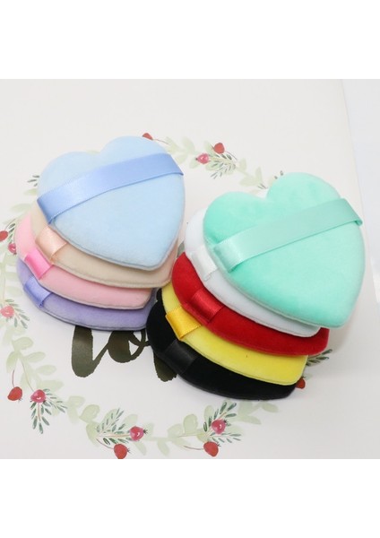 T5- - 6 Mor Ogeyero Kalp Şeklinde Kadife Yüz Yüz Makyaj Puf Kozmetik Makyaj Pamuk Sünger Puflar Makyaj Araçları (Yurt Dışından) fırsatları