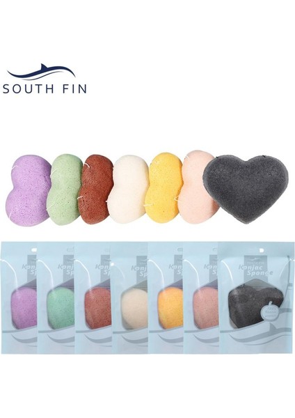 05 7 Renk Kalp Şeklinde Doğal Yumuşak Konjac Yüz Puf Yüz Temizleme Yıkama Süngeri Exfoliator Temizleme Süngeri Puf Cilt Bakımı Aracı (Yurt Dışından) fiyatları