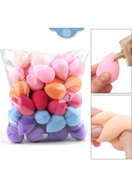 Kabak Mixcolor 50 Adet 20/50 Adet Orta Makyaj Süngeri Yumuşak Kapatıcı Pürüzsüz Kozmetik Toz Puf Su Damlası Şekli Karışık Makyaj Blender Aksesuarları Aracı (Yurt Dışından)