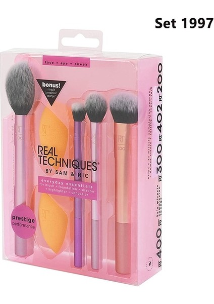 Set 1997 Real Techniques Set Makyaj Sünger Seti Yüz Güzellik Kozmetik Puf Fondöten Krem Kapatıcı Makyaj Blender 91553 Rt (Yurt Dışından)