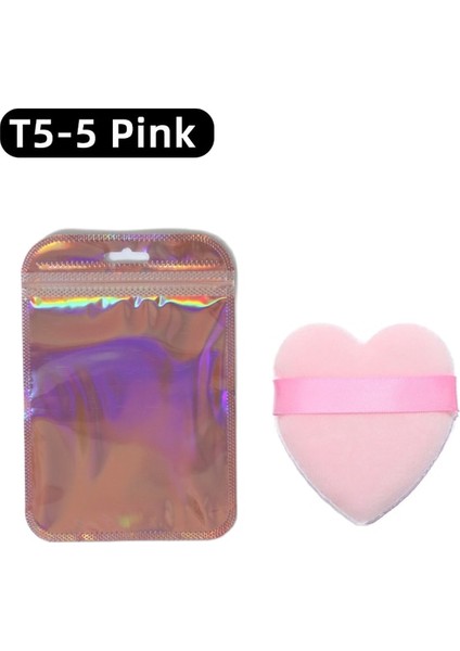 T5-5 Pembe Ogeyero Kalp Şeklinde Kadife Yüz Yüz Makyaj Puf Kozmetik Makyaj Pamuk Sünger Puflar Makyaj Araçları (Yurt Dışından)