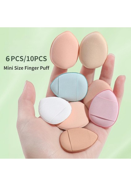 8 Adet Mini Yeşil 5/6/10 Adet Mini Boy Parmak Puf Seti Makyaj Süngeri Kapatıcı Fondöten Detay Puf Profesyonel Kozmetik Yastık Puf Makyaj Aracı (Yurt Dışından)