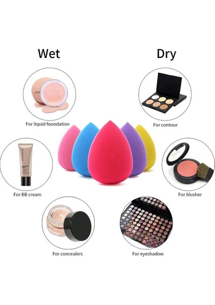 Siyah ve Pembe Konmison 1/4/5 Adet Su Damlası Makyaj Süngeri Tozu Puf Kuru ve Islak Kullanım Güzellik Kozmetik Topu Güzellik Yumurta Kadın Yüz Makyaj Araçları (Yurt Dışından) fırsatları