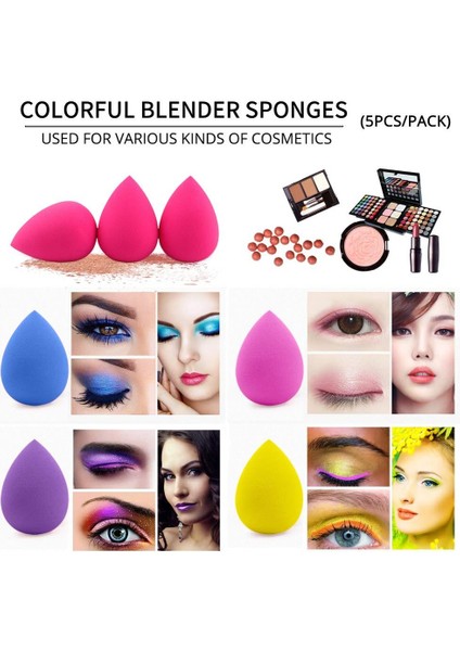 Siyah ve Pembe Konmison 1/4/5 Adet Su Damlası Makyaj Süngeri Tozu Puf Kuru ve Islak Kullanım Güzellik Kozmetik Topu Güzellik Yumurta Kadın Yüz Makyaj Araçları (Yurt Dışından) indirimleri