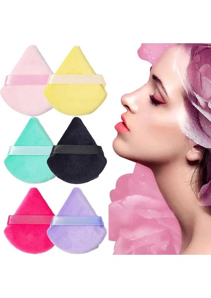 C-Yeşil Üçgen Kadife Tozu Puf Unları Mini Yüz Makyaj Süngeri Kozmetik Pamuk Yüz Pudrası Puf Yıkanabilir Hafif Makyaj Aracı (Yurt Dışından) modelleri