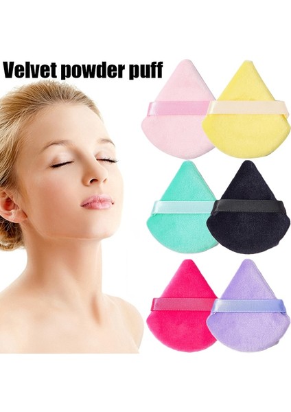 C-Yeşil Üçgen Kadife Tozu Puf Unları Mini Yüz Makyaj Süngeri Kozmetik Pamuk Yüz Pudrası Puf Yıkanabilir Hafif Makyaj Aracı (Yurt Dışından) fırsatları