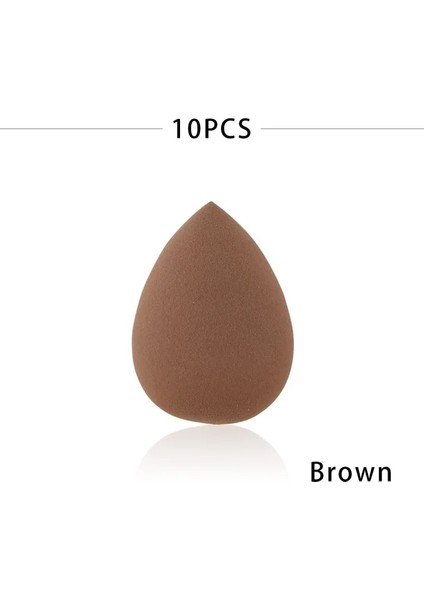 10 Adet Kahverengi 10/20/50 Adet Makyaj Sünger Seti Güzellik Vakfı Tampon Puf Yumuşak Kadın Kozmetik Su Damlası Şekli Yıkanabilir Makyaj Blender Tozu (Yurt Dışından)