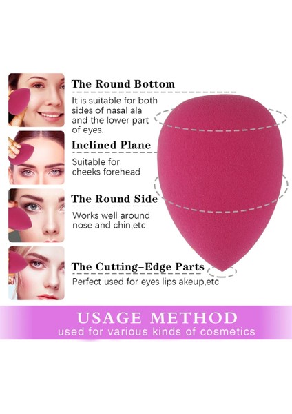 20 Adet Mor 10/20/50 Adet Makyaj Sünger Seti Güzellik Vakfı Tampon Puf Yumuşak Kadın Kozmetik Su Damlası Şekli Yıkanabilir Makyaj Blender Tozu (Yurt Dışından) modelleri