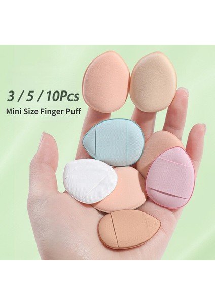 Mavi 3 Adet Opp 3/5/10 Adet Mini Parmak Puf Fondöten Pudra Detay Makyaj Süngeri Yüz Kapatıcı Krem Karışımı Kozmetik Aksesuarları Makyaj Araçları (Yurt Dışından)
