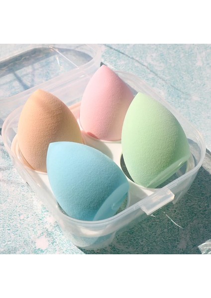 Sarı Mix-Yellowbox 4 Adet/kutu Moda Makyaj Blender Kozmetik Puf Makyaj Süngeri Fondöten Tozu Sünger Aracı (Yurt Dışından)