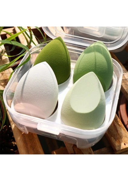 Sarı Mix-Yellowbox 4 Adet/kutu Moda Makyaj Blender Kozmetik Puf Makyaj Süngeri Fondöten Tozu Sünger Aracı (Yurt Dışından)