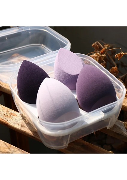 Sarı Mix-Yellowbox 4 Adet/kutu Moda Makyaj Blender Kozmetik Puf Makyaj Süngeri Fondöten Tozu Sünger Aracı (Yurt Dışından)