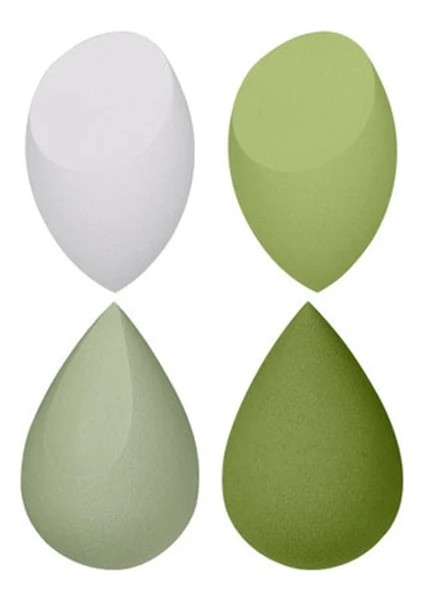 4 Adet-Yeşil 4 Adet Makyaj Süngeri Tozu Puf Kuru ve Islak Kombine Güzellik Kozmetik Topu Fondöten Tozu Puf Konik Kesim Makyaj Süngeri Araçları (Yurt Dışından)