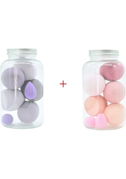 Mor - Pembe 4/8 Adet Makyaj Blender Kozmetik Puf Makyaj Süngeri Saklama Kutusu ile Vakıf Pudra Sünger Güzellik Aracı Kadın Makyaj (Yurt Dışından)