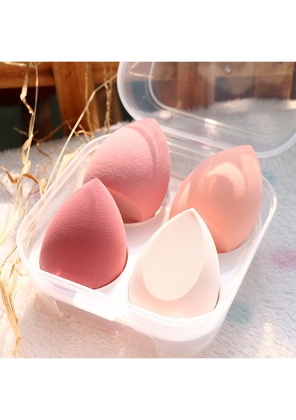 Mor - Pembe 4/8 Adet Makyaj Blender Kozmetik Puf Makyaj Süngeri Saklama Kutusu ile Vakıf Pudra Sünger Güzellik Aracı Kadın Makyaj (Yurt Dışından)