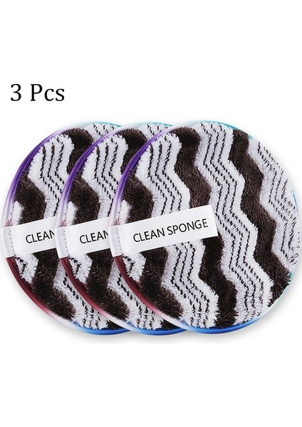 3 Adet Dalgalanma E Mikrofiber Bez Ped Yüz Makyaj Çıkarıcı Puf Yuvarlak Örgü Tahıl Pamuk Çift Katmanlı Temizlik Havlusu Yeniden Kullanılabilir Temizlik Mendilleri (Yurt Dışından)