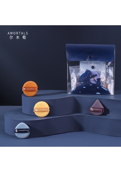 4 Adet Set Ammortals Toz Puf Seti Yumuşak Fondöten Blender Makyaj Süngeri Bb Krem Kontur Yüz Pürüzsüz Islak Kuru Makyaj Güzellik Aracı (Yurt Dışından)