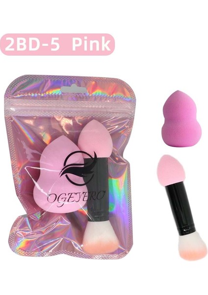 2bd-5 Pembe Ogeyero 1 Adet Profesyonel Allık Fırçası 2 Kafa Naylon Makyaj Fırçaları Iki Kafa Metal Kozmetik Aletler Makyaj Araçları Için Sünger ile (Yurt Dışından)