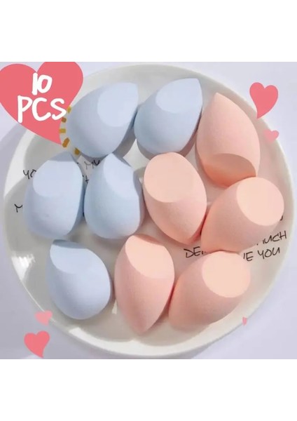 Yeşil Puf 10 Adet 10 Adet Makyaj Sünger Seti Kozmetik Aletleri Toz Puf Fondöten Makyaj Kadınlar Için Makyaj Araçları Blender (Yurt Dışından)