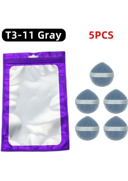 T3- 11 Gri 5 Adet Ogeyero Su Damlacıkları Toz Puf Unları Mini Yüz Makyaj Süngeri Kozmetik Yumuşak Pamuk Yüz Pudrası Puf Yıkanabilir Hafif (Yurt Dışından)