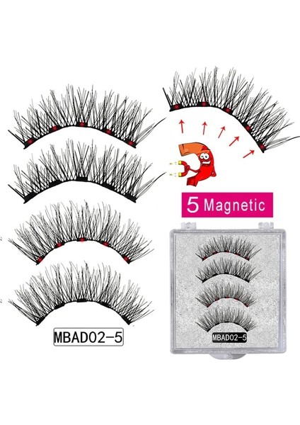 AD02-5 MB Moda 5 Manyetik Kirpik Doğal Mıknatıslar Kirpik Manyetik Aplikatör/klip Kiti 3D Vizon Kirpikleri Sahte Cils Magnetique (Yurt Dışından)