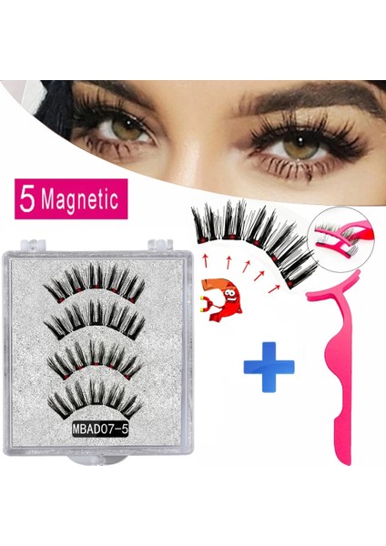 AD02-5 MB Moda 5 Manyetik Kirpik Doğal Mıknatıslar Kirpik Manyetik Aplikatör/klip Kiti 3D Vizon Kirpikleri Sahte Cils Magnetique (Yurt Dışından)