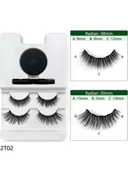MT081BU3 Manyetik Yanlış Kirpik Çok Renkli Manyetik Eyeliner Seti El Yapımı Hiçbir Tutkal Hipoalerjenik 3D Sahte Kirpik Mat Renk Eyeliner (Yurt Dışından)