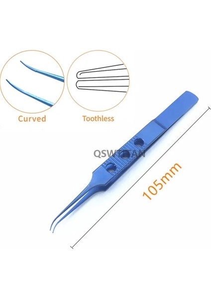 Kavisli T Dişsiz Göz Kapağı Cımbızı 11CM Oftalmik Mikrocerrahi Aletleri Kanca Platformlu Oftalmik Forseps (Yurt Dışından)