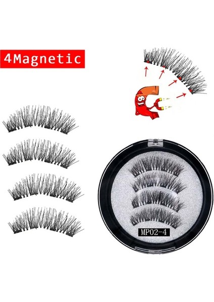 SET-01-MP02-4 1 Çift 3D Manyetik Kirpik (Yurt Dışından)