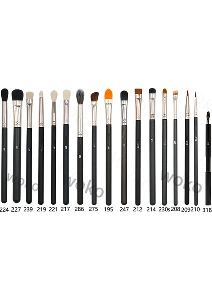 224 Göz Makyaj Fırçaları Göz Farı Gölgelendirici Kapatıcı Kırışık Fırça Eyeliner Tanımlayıcı Fırça Geri Çekilebilir Dudak Fırçası Makyaj Aracı M-C Serisi (Yurt Dışından)