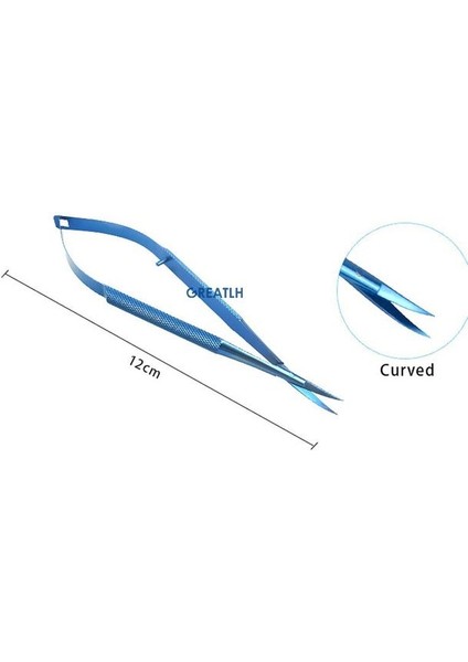 12 cm Kavisli 1 Adet Titanyum Kornea Makas (Yurt Dışından)