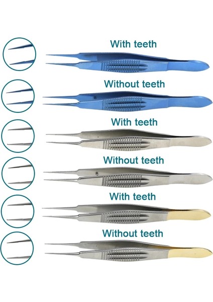 Dişli Altın 11 cm Castroviejo Bağlama Forseps Dişli Oftalmik Forseps Oftalmik Göz Enstrüman Paslanmaz Çelik Titanyum Alaşımlı (Yurt Dışından) fiyatları