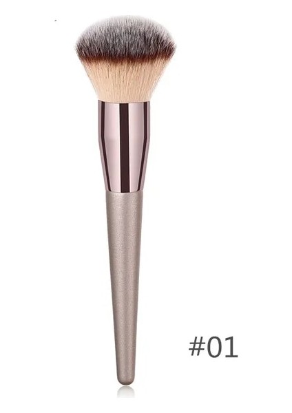 01 Pudra Fırçası 1pc Fondöten Makyaj Fırçası Kahve Saplı Profesyonel Yüz Pudrası Göz Farı Allık Kaş Dudak Fırçası Büyük Yumuşak Kozmetik Fırça (Yurt Dışından)