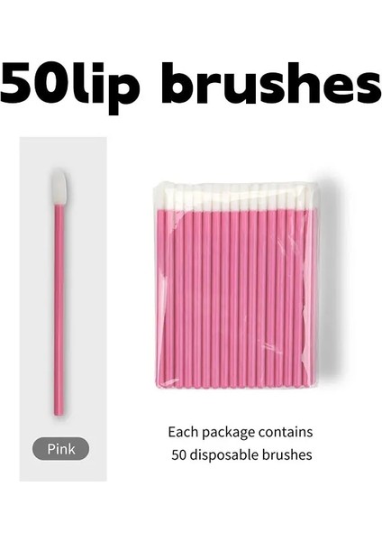 FUSHIA-50PCS Tek Kullanımlık Makyaj Dudak Fırçası Ruj Parlatıcı Değnekler Aplikatör Makyaj Dudak Fırçaları Taşınabilir Uzatma Kozmetik Güzellik Aracı (Yurt Dışından)