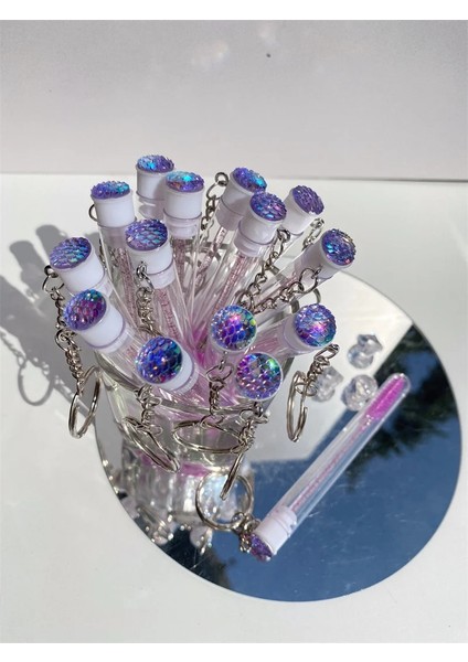 10 Adet Pembe Mix Yeniden Kullanılabilir Kirpik Fırçası Tüp Anahtarlık Plastik Taşınabilir Mini Kirpik Tarağı Biriktirme Konteyner Glitter Cils Maskara Değneklerini Anahtarlık (Yurt Dışından)