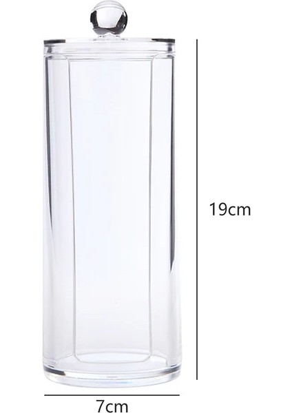 D Pamuk Pedleri Kavanoz Kozmetik Saklama Kutusu Pamuklu Çubukla Çubuk Kozmetik Takı Organizatör Bambu Kapaklı Makyaj Yeniden Paketleme Kutuları (Yurt Dışından)