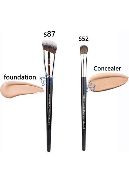 87-52 Fondöten Allık Kusursuz Airbrush Hassas Toz Kontur Makyaj Fırçaları Meslek Yüksek Kaliteli Sentetik Saç Makyaj Aracı (Yurt Dışından)